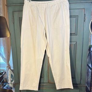 Like New! J. Jill Cream Chinos Lightweight Casual Pants Pull on Size M